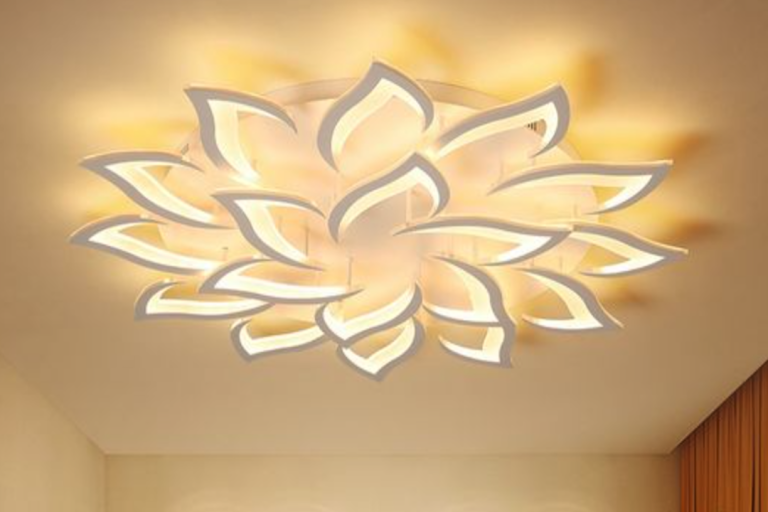 Creating a Serene Bedroom Ambiance with a Simple Lotus Ceiling Lamp