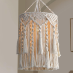 Bohemian Hand-Knotted Macrame Lamp Shade: A Stylish Lighting Solution