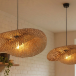Enhance High Ceilings with Bamboo Lattice Pendant Light