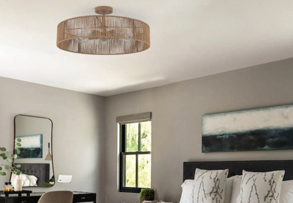 Enhance Your Master Bedroom with a Tapered Shade Semi Flush Light