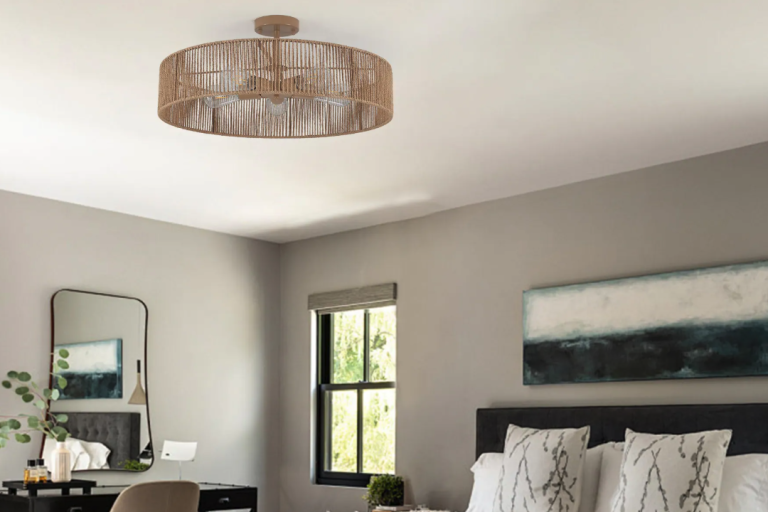 Enhance Your Master Bedroom with a Tapered Shade Semi Flush Light