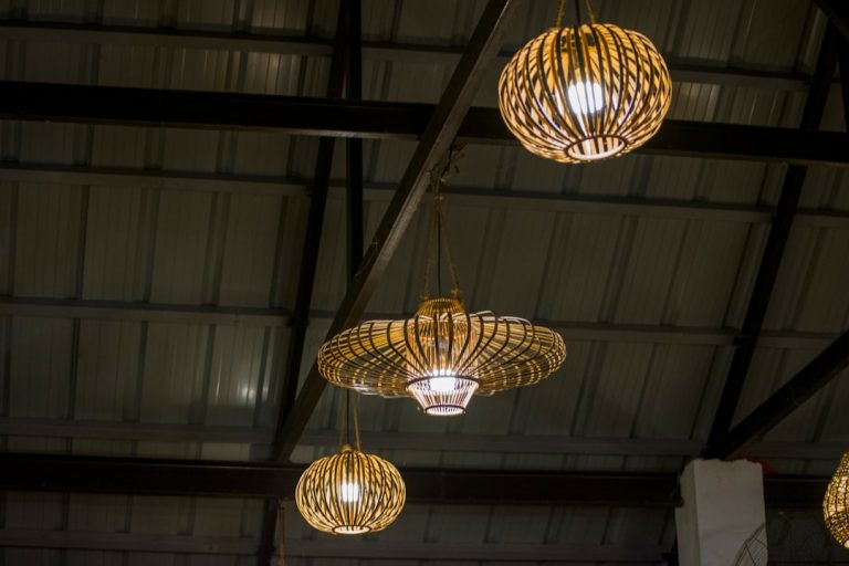 Photo bamboo ceiling lamp