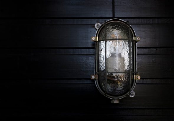 Photo glass wall sconce