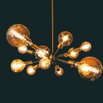 Photo champagne metal lighting